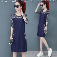 秋季牛仔裙女装2020新款韩版中长款裙子宽松显瘦衣服胖妹妹连衣裙