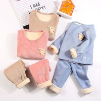 儿童保暖内衣套装宝宝加绒加厚家居服新款男女童棉秋衣秋裤秋冬季