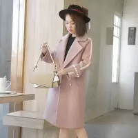 毛呢外套中长款大衣女2019秋冬新款流行宽松韩版显瘦加厚妮子外套