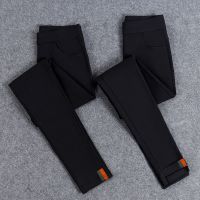 打底裤女外穿小个子八分春秋高腰紧身加绒黑色九分铅笔裤子女大码