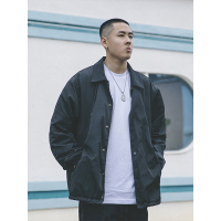 oldschool教练夹克黑 西海岸街区滑板跳街舞嘻哈说唱bboy风衣外套