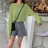 春季薄款长袖t恤女2020新款学生韩版宽松上衣女夏防晒衣女夏短款