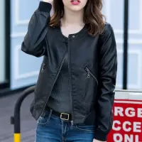 2019春秋季皮衣外套女新款百搭机车短款韩版宽松大码pu皮夹克女