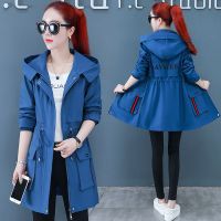 2020春秋季新款韩版修身显瘦女风衣百搭连帽夹克外套女学生中长款