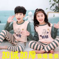 儿童加绒加厚保暖内衣中大童青少年初中生保暖衣秋冬秋衣秋裤套装