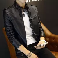 男士皮衣新款帅气加绒加厚夹克男秋冬季外套修身韩版青年休闲机车