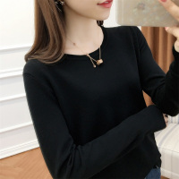 2020秋冬新款羊绒衫女圆领套头毛衣纯色针织大码百搭打底羊毛衫