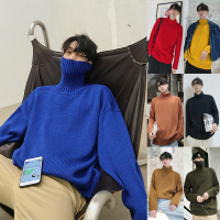 港风宽松高领毛衣男秋冬季韩版情侣帅气慵懒风学生加厚打底线衣潮