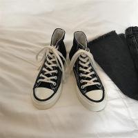 复刻1970s经典款小黑鞋女学生韩版原宿ulzzang高帮帆布鞋