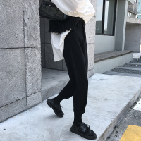 裤子女秋冬宽松黑色牛仔哈伦裤老爹萝卜高腰百搭显瘦直筒2020新款