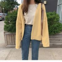 很仙的针织开衫女短款慵懒风2020春秋新款韩版宽松学生毛衣外套潮