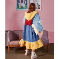 白雪公主睡衣女秋冬珊瑚绒长款睡袍法兰绒睡裙女冬季可外穿家居服