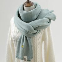 韩版菠萝毛线围巾女冬季防寒披肩加厚纯色双面清新学生针织围脖潮