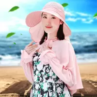 遮阳帽子女夏季骑车护脸百搭大沿防晒帽女户外防紫外线遮脸太阳帽