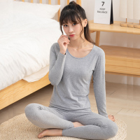 秋衣秋裤女士纯棉套装修身保暖内衣薄款全棉毛衫加肥大码线衣线裤