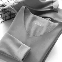 男士无痕保暖内衣套装发热纤维加绒中厚秋衣秋裤男