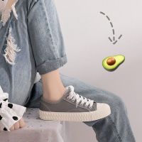小脏橘帆布鞋女学生韩版小白布鞋2020春百搭网红港风超火饼干潮鞋
