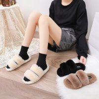 福利 网红毛毛女秋季2020新款一脚蹬拖加绒外穿女鞋