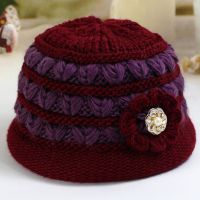 秋冬中老年帽子女冬毛线帽妈妈帽子冬老人帽女奶奶老太太帽婆婆帽
