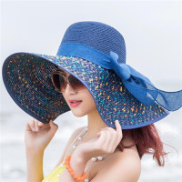 沙滩帽子女夏遮阳帽防晒大沿可折叠草帽防紫外线海边太阳帽青年