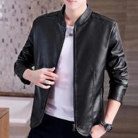 男装皮衣夹克外套男春秋季新款休闲韩版水洗冬季加绒皮衣男