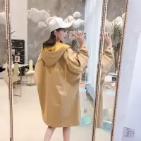 港风外套女春秋装2020新款中长款过膝宽松韩版chic春秋开衫风衣20
