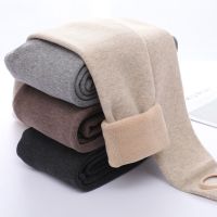 棉裤女秋冬竖条纹踩脚打底裤加绒加厚外穿显瘦保暖螺纹一体连裤袜