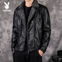 冬季男士皮衣加绒加厚皮夹克青年时尚韩版潮流皮外套新款