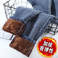 2020冬季加绒加厚牛仔裤女紧身高腰韩版显瘦九分小脚裤保暖长棉裤