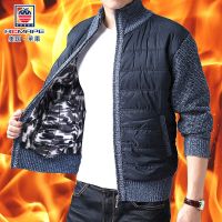 美国秋冬优质开衫拉链毛衣男加绒加厚夹克男针织衫外套