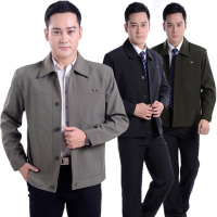 特价中老年夹克春秋厚款中年男士休闲夹克宽松外套爸爸装上衣外套