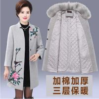 中老年女装秋冬装毛呢外套40-50岁宽松妈妈装中长款妮子大衣中年