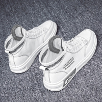 秋季高帮帆布男鞋韩版中帮潮鞋小白百搭休闲秋天板鞋潮流2020新款