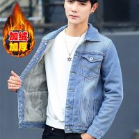 冬季加绒加厚牛仔外套男士学生韩版夹克休闲秋天衣服大码宽松褂子
