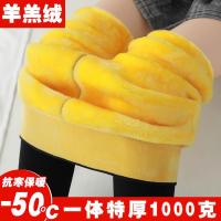 冬季棉裤女加厚加绒东北打底裤保暖1000克特厚超厚羊羔绒一体裤子