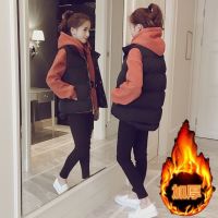 棉马甲女秋冬季学生韩版短款2019新款显瘦纯色马夹拉链棉服外套潮