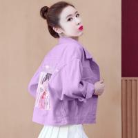 牛仔外套女短款宽松韩版2020春秋新款重工糖果色棒球服夹克上衣潮