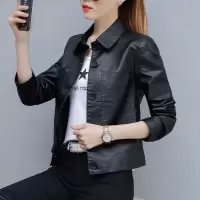 短款皮衣外套女2020新款春秋韩版百搭机车pu皮夹克加绒加厚小皮衣