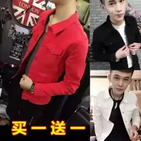 社会精神小伙牛仔外套男学生韩版修身夹克男快手红人衣服男