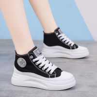 2020断码百搭松糕运动女鞋厚底高帮系带帆布鞋女学生秋季网红