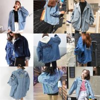 chic牛仔外套女宽松学生韩版学院风百搭显瘦bf长袖原宿风夹克外套