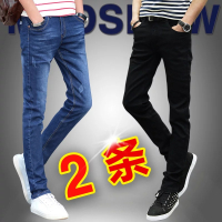 春秋季薄款男士弹力牛仔裤男休闲修身韩版青少年学生修身小脚裤男