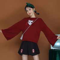 刺绣毛衣女套头外穿毛针织衫新款女装日系森女学生可爱网红打底衫