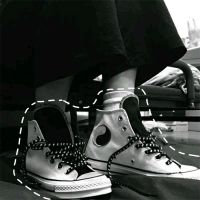 1970s黑白阴阳太极高帮帆布鞋男女情侣韩版ins原宿风学生百搭板鞋