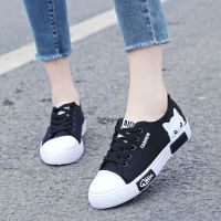 2020春秋新款韩版帆布鞋女平底休闲鞋中小学生系带布鞋百搭球鞋子