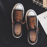 2019新款黑色平底休闲情侣帆布鞋夏季韩版百搭小白鞋女学生板鞋子