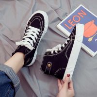 2020秋季新款高帮帆布女鞋韩版百搭黑色布鞋春款网红秋鞋板鞋潮鞋