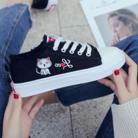 帆布鞋女鞋子学生韩版百搭原宿夏季小白鞋平底板鞋透气布鞋运动鞋