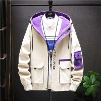 秋冬新款男士夹克加绒加厚休闲连帽工装外套男青年韩版ins棉衣