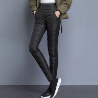 80绒高腰羽绒裤女外穿加厚保暖双面冬装修身显瘦小脚铅笔裤
